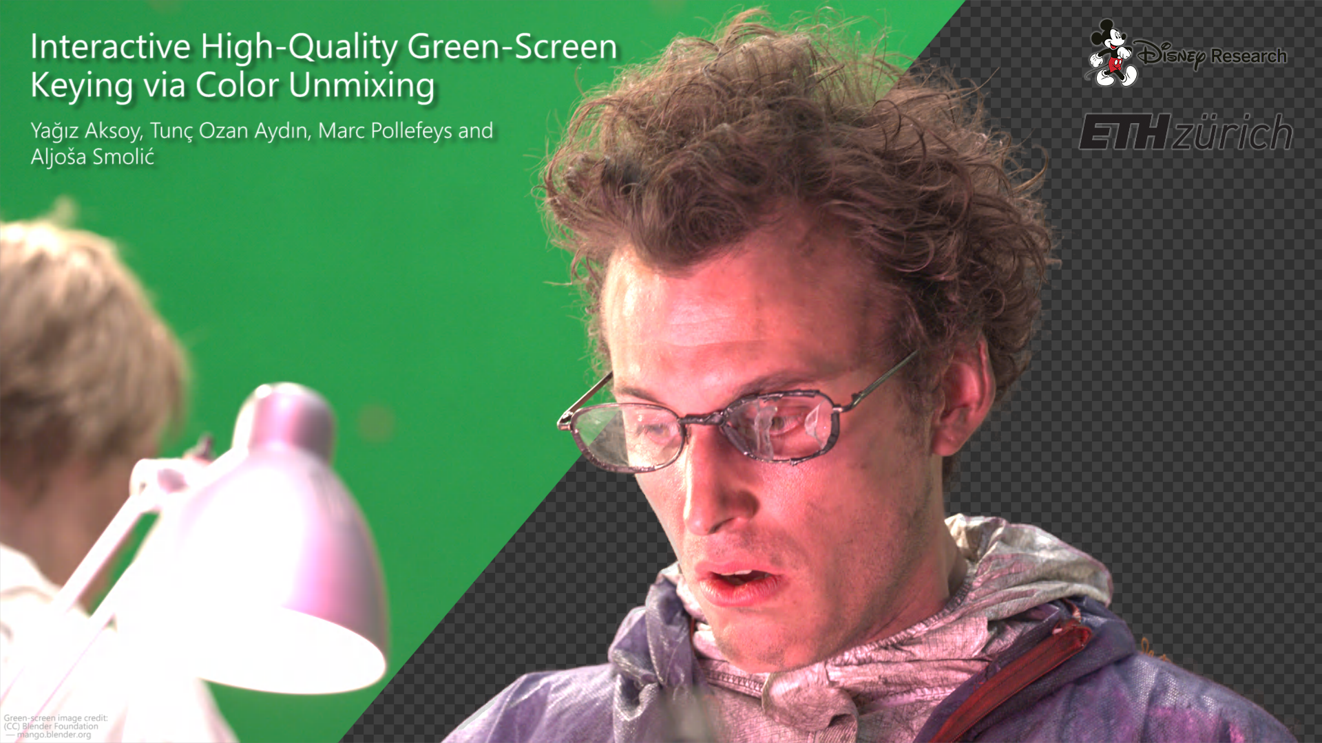Interactive High-Quality Green-Screen Keying via Color Unmixing-Image